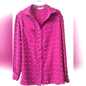 Paintcolors Ladies Longsleeve Textured Dot Tunic Size L